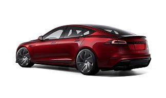 Tesla Model S Plaid красного цвета 2025 года на 21 колёсах фото 3