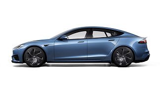 Tesla Model S Plaid голубого цвета 2025 года на 21 колёсах фото 2