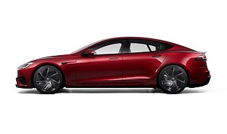 Tesla Model S Plaid красного цвета 2025 года на 21 колёсах фото 2