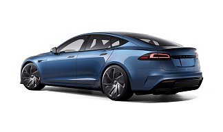 Tesla Model S Plaid голубого цвета 2025 года на 21 колёсах фото 3