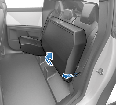 Подушка заднего сиденья складывается вверх для увеличения грузового пространства