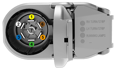 Изображение встроенного 7-контактного разъема для проводки.