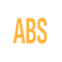 Слово ABS янтарного цвета