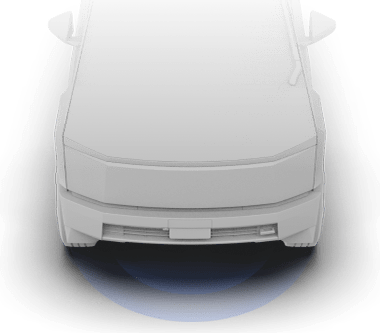 Передняя часть автомобиля с расходящимися синими линиями