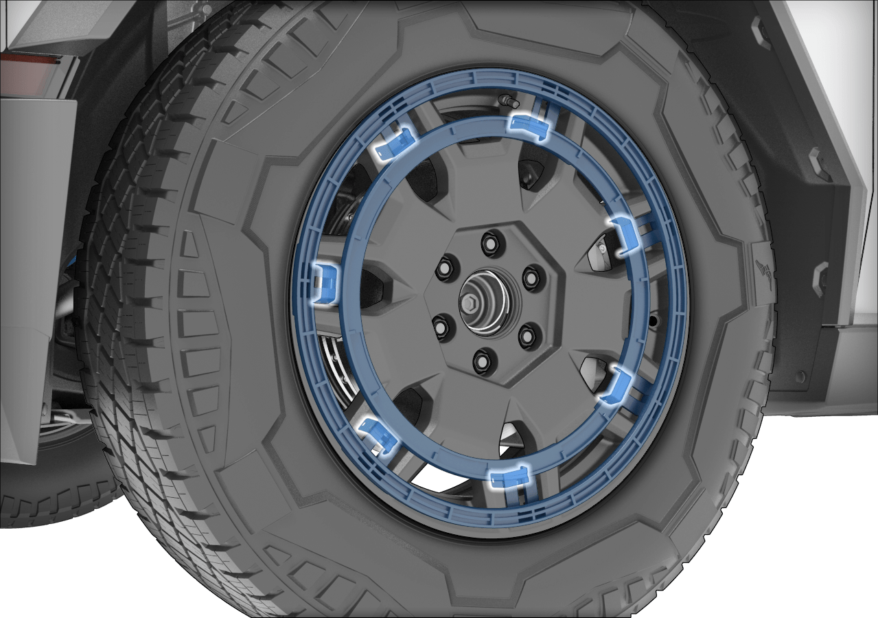 Колесо с установленным монтажным кольцом