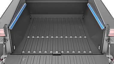 Грузовая платформа с выделенными синим цветом направляющими крышки