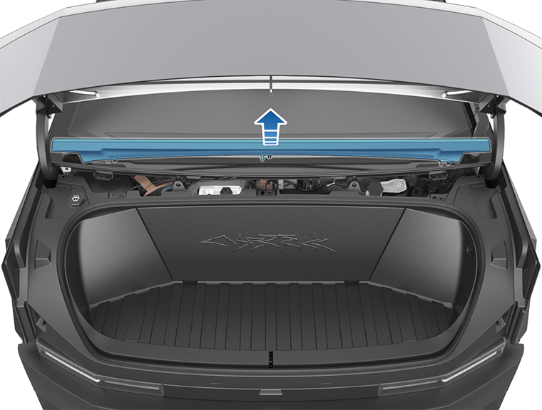 Открытый франк с электроприводом, где синим выделена снимаемая сервисная панель