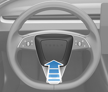 Рулевое колесо со стрелкой, указывающей на центральную часть.