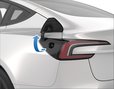 Автомобиль с открывающимся портом зарядки