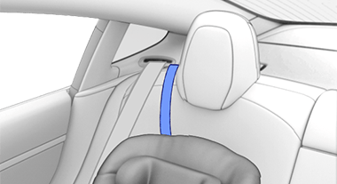 Лямка проходит по внешней стороне подголовника