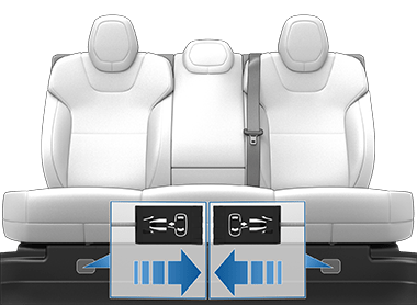 Трос механической разблокировки со стрелкой, указывающей направление, в котором нужно тянуть.