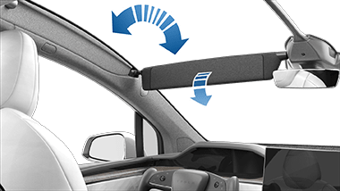 Стрелки, показывающие возможность регулировки солнцезащитного козырька.