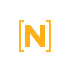 Янтарная буква N в скобках