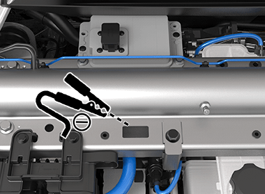 Расположение точки заземления перед низковольтной батареей.