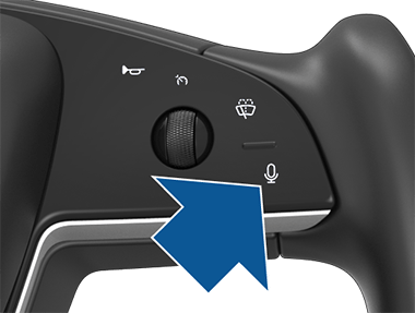 Стрелка, указывающая на кнопку микрофона.