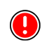 иконка белого восклицательного знака в красном круге