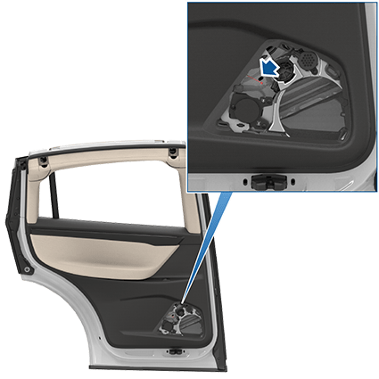 снимите решетку динамика, чтобы получить доступ к тросу разблокировки