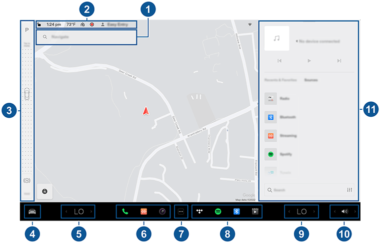Сенсорный экран с иконками и выносками