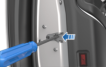 используйте отвертку, чтобы извлечь активатор двери