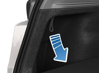 Трос ручного отсоединения со стрелкой, указывающей вниз.