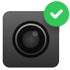 Серый значок камеры с зеленой галочкой, указывающей на сохранение клипа