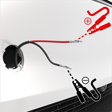 Источник питания подключен к клеммам.