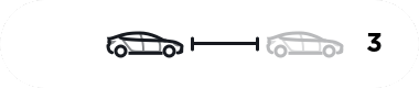 Screenshot of two cars with a measurement between them and the number '3'.