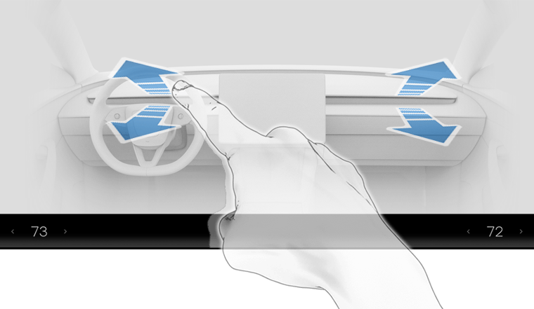 Передние дефлекторы с синими стрелками, указывающими направление потока