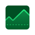 Icon of green jagged line with dots underneath