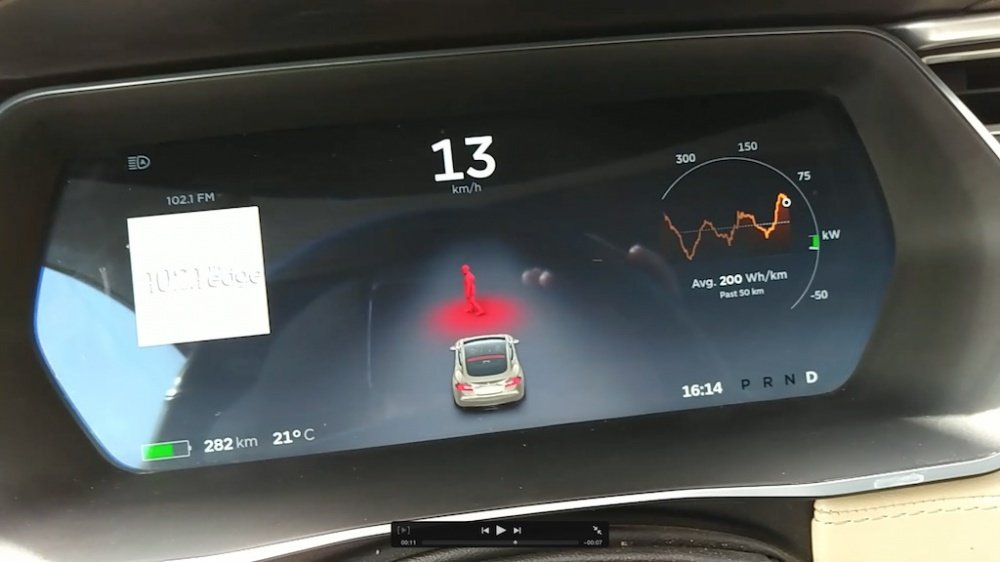 Автопилот Tesla спасает пешеходов от наезда — подборка видео