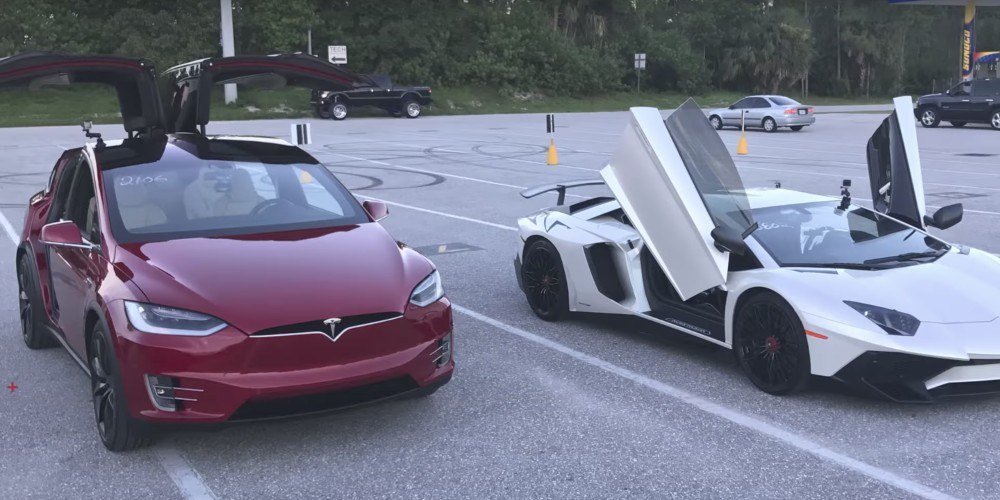 Tesla Model X опередил Lamborghini Aventador SV в дрэг-рейсинге