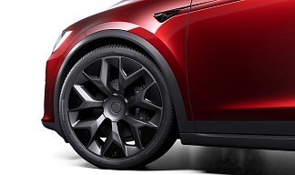 Tesla Model X Long Range красного цвета 2025 года на 22 колёсах фото 4