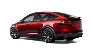 Tesla Model X Long Range красного цвета 2025 года на 22 колёсах фото 3